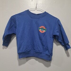 VTG OshKosh Bgosh Blue Sweatshirt Kids 3T Embroidered Logo Made in USA Retro